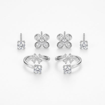 Luxe Stacking 3-Pair Earring Set | 18K Gold Plated | Anti-Tarnish Demi-Fine Sweat-Proof - ANUSI Demi-Fine Jewelry Shot 1