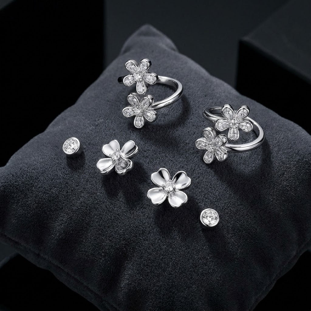 Luxe Stacking 3-Pair Earring Set | 18K Gold Plated | Anti-Tarnish Demi-Fine Sweat-Proof - ANUSI Demi-Fine Jewelry Shot 4