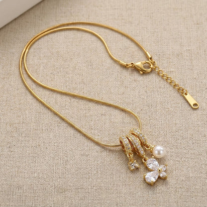 Cascading Waterfall Crystal Blossom Tassel Necklace - View 8 | ANUSI 18K Gold Jewelry